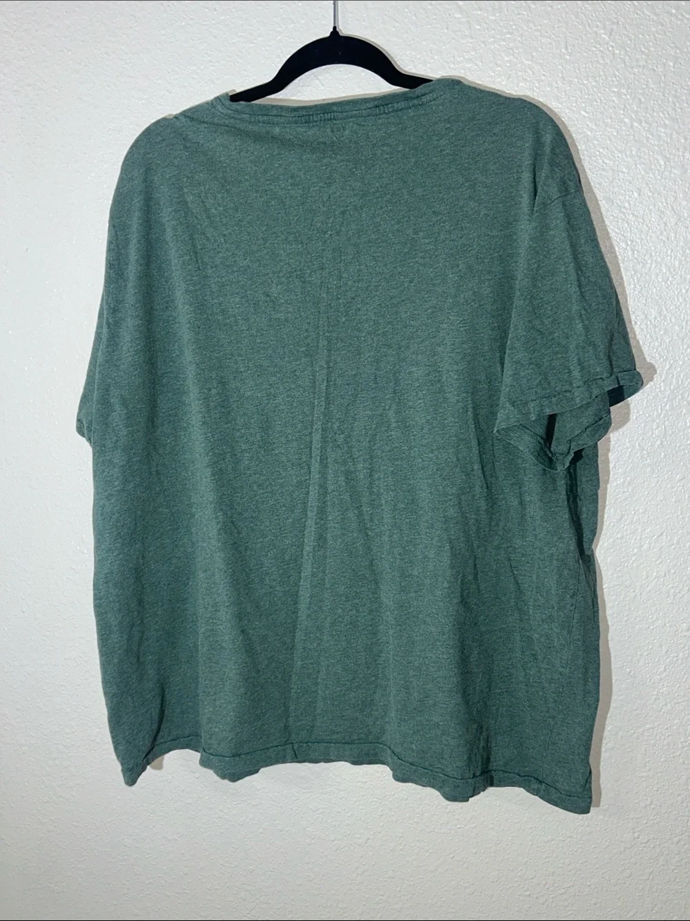 Polo by Ralph Lauren Heathered Forest Green V-Neck Tee with Purple Horse Size XX